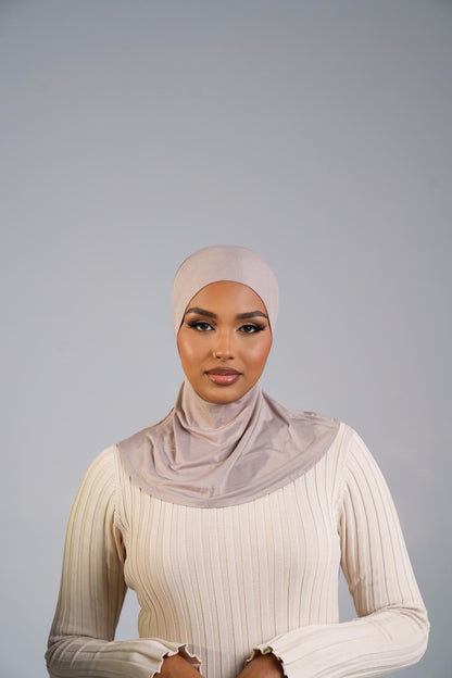 Almond Hijab & Ninja Cap Set