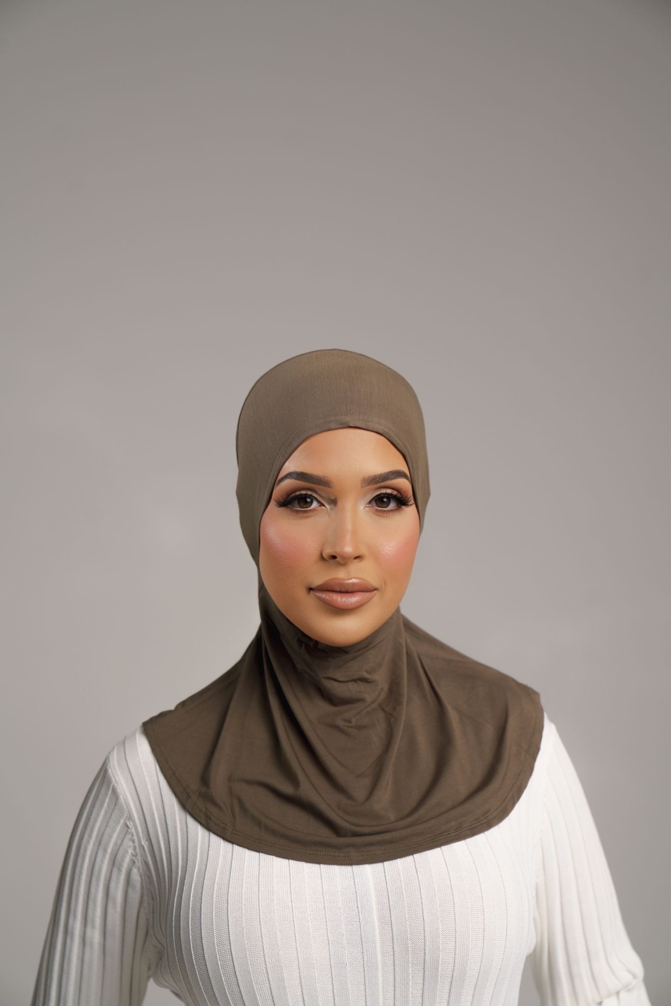 Major Brown Hijab & Ninja Cap Set