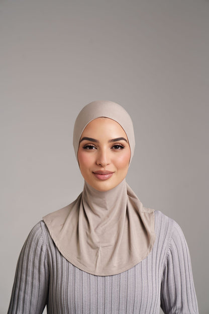 Taupe Hijab & Ninja Cap Set