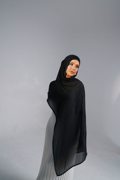 Midnight Black Hijab & Ninja Cap Set