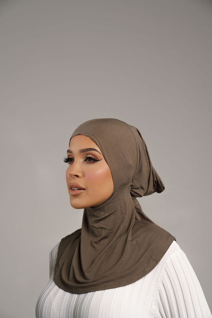 Major Brown Hijab & Ninja Cap Set